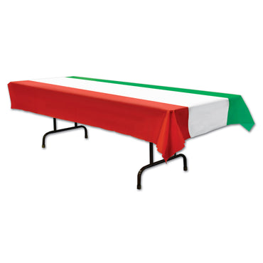 Red White Green Tablecover 137cm x 274cm - Party Savers