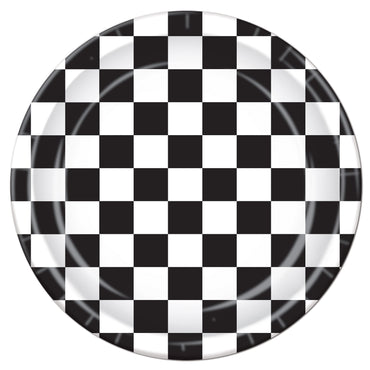 Checkered Plates 23cm 8pk - Party Savers