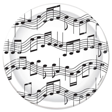 Musical Notes Plates 18cm 8pk - Party Savers