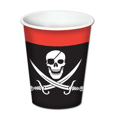 Pirate Beverage Cups 266ml 8pk - Party Savers