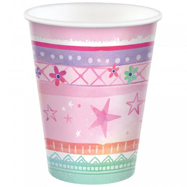 Girl-Chella Birthday Paper Cups 266ml 8pk - Party Savers