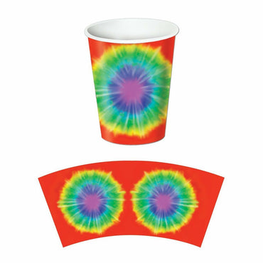 Tie-Dyed Beverage Cups 9 Oz 8pk - Party Savers