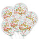 Gold Birthday Clear Balloons With Multi Coloured Confetti 30cm 6pk - Party Savers