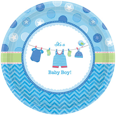 Shower with Love Boy Plates 26cm - Party Savers