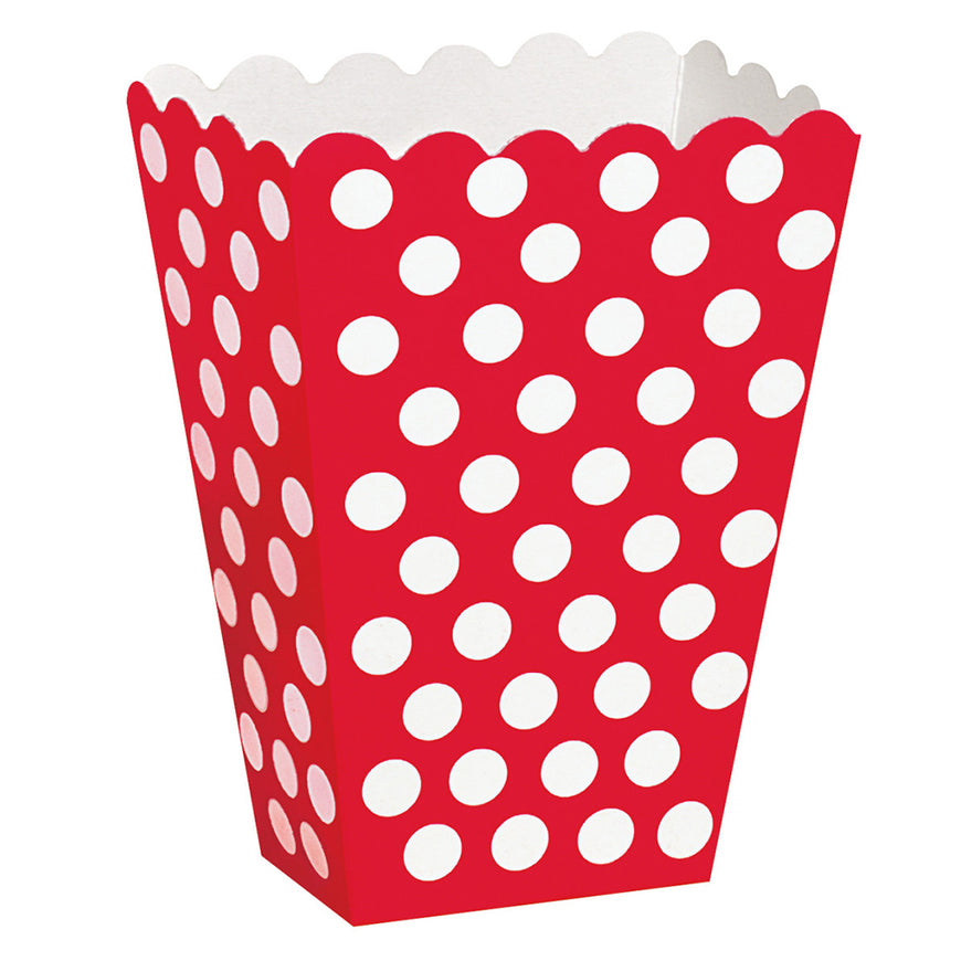 Red Dots Treat Boxes 8pk - Party Savers