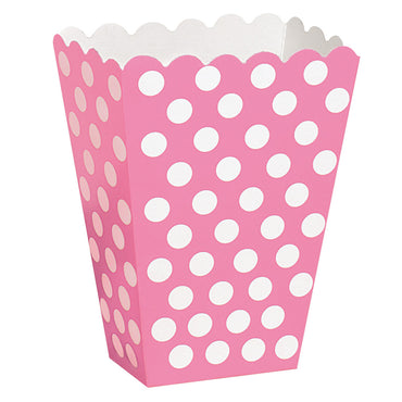 Bright Pink Dots Treat Boxes 8pk - Party Savers