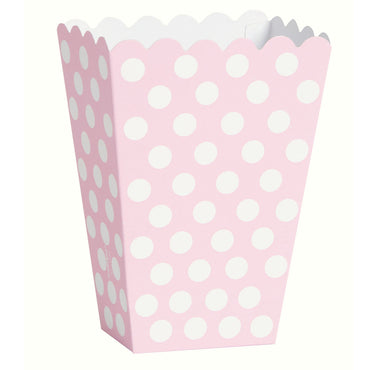 Pastel Pink Dots Treat Boxes 8pk - Party Savers