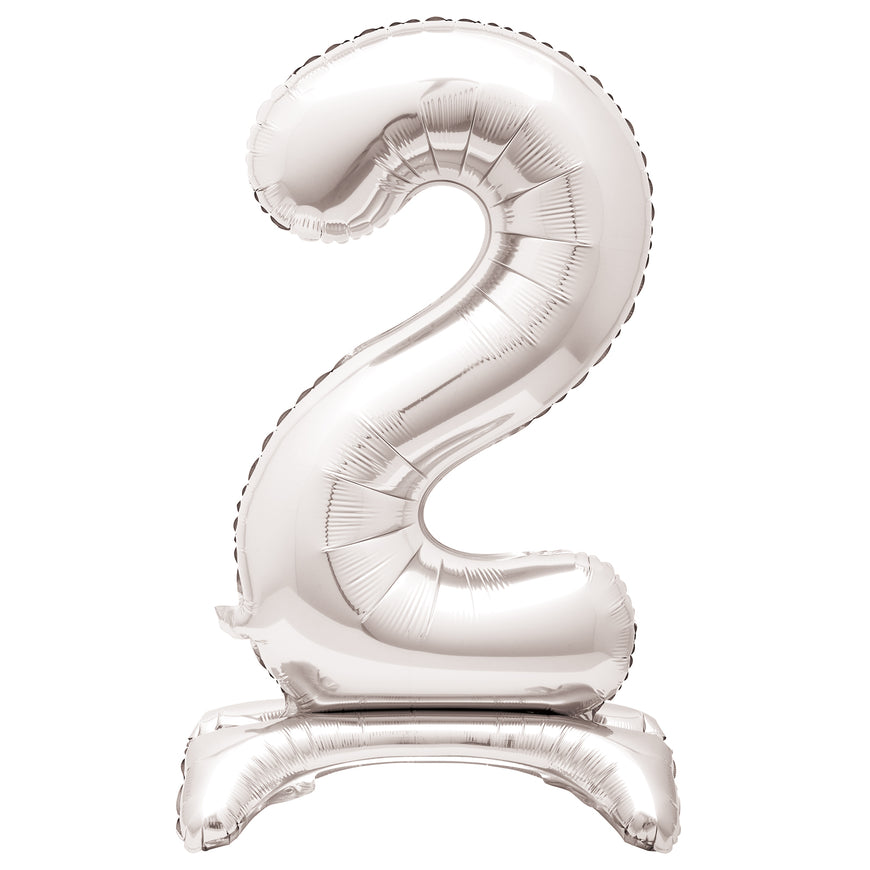 Silver Number 1 Standing Air-Filled Foil Balloon 76.2cm Each