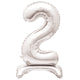 Silver Number 2 Standing Air-Filled Foil Balloon 76.2cm Each