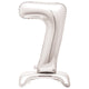 Silver Number 7 Standing Air-Filled Foil Balloon 76.2cm Each