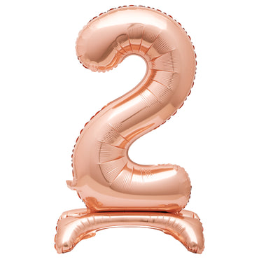 Rose Gold Number 2 Standing Air-Filled Foil Balloon 76.2cm Each