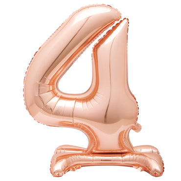 Rose Gold Number 4 Standing Air-Filled Foil Balloon 76.2cm Each