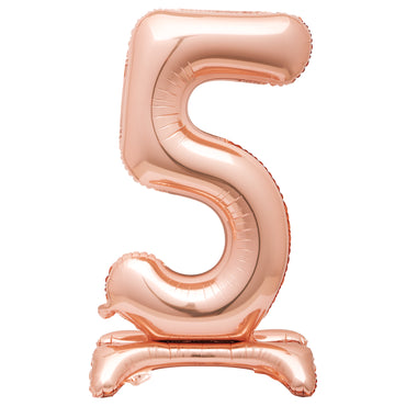 Rose Gold Number 5 Standing Air-Filled Foil Balloon 76.2cm Each
