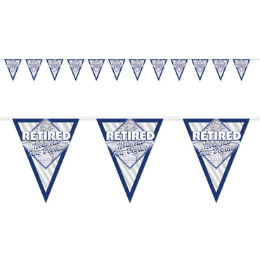 Retired Now The Fun Begins! Pennant Banner - Party Savers