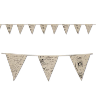 French Fabric Pennant Banner 9.5in x12ft Each