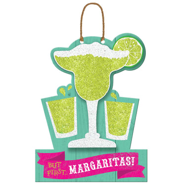 Fiesta But First Margarita's Hanging MDF Sign - Party Savers