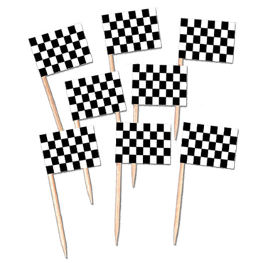 Checkered Flag Picks 6.35cm 50pk - Party Savers