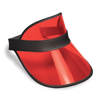 Clear Red Plastic Dealer's Visor - Party Savers