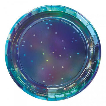 Sparkling Sapphire Round Iridescent Plates Dinner 23cm 8pk