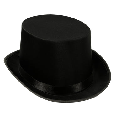 Black Satin Sleek Top Hat Each