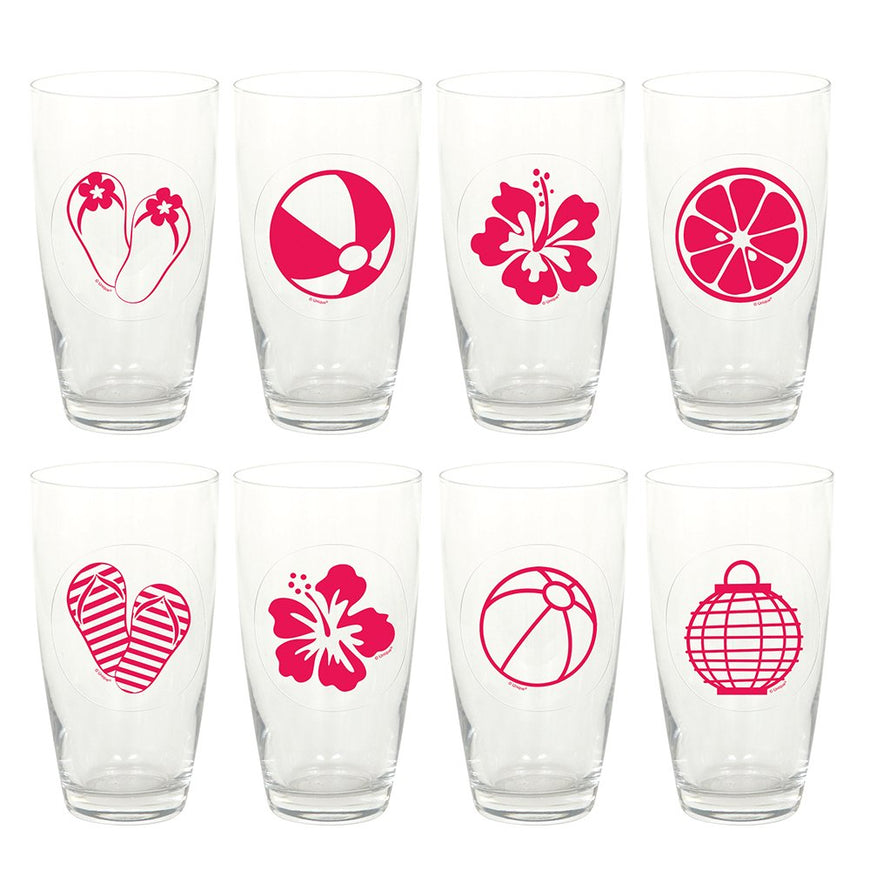 Beverage Glass Clings - Summer Fun 16pk - Party Savers