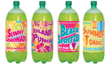 Luau Soda Bottle Labels 4pk - Party Savers