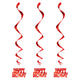 Red Happy Birthday Hanging Swirls 3pk - Party Savers