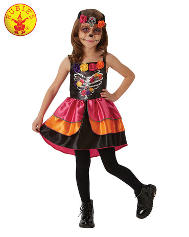 Girls Costume - Sugar Skull Day Of The Dead - Party Savers