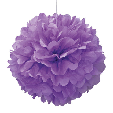 Purple Puff Decoration 40cm - Party Savers
