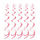 Red Hanging Swirls 8pk - Party Savers