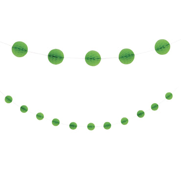 Lime Green Honeycomb Garland 2m - Party Savers
