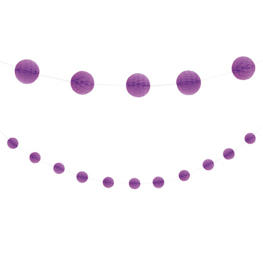 Purple Honeycomb Garland 2m - Party Savers