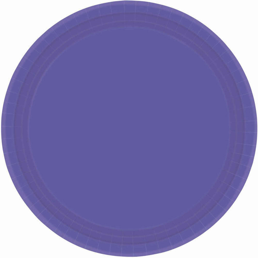 New Purple Round Paper Plates 17cm 20pk - Party Savers