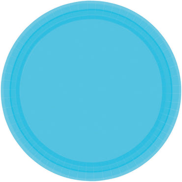 Caribbean Blue Round Paper Plates 17cm 20pk - Party Savers