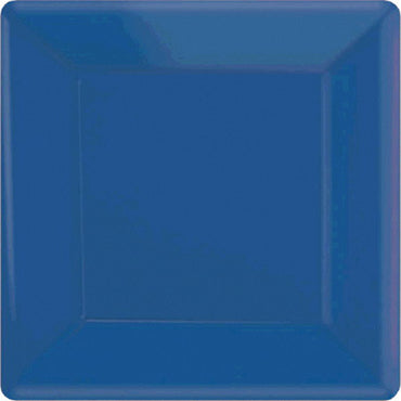 Bright Royal Blue Square Paper Plates 17cm 20pk - Party Savers