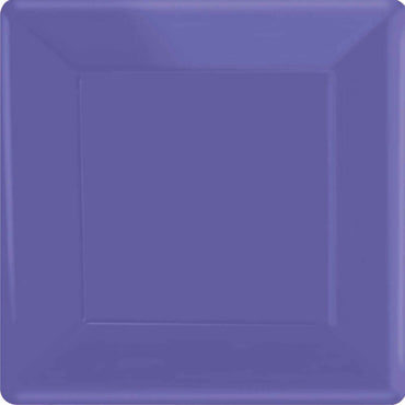 New Purple Square Paper Plates 17cm 20pk - Party Savers