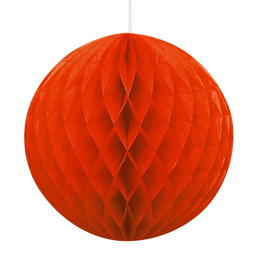 Red Honeycomb Ball 20cm - Party Savers