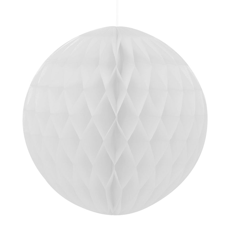 White Honeycomb Ball 20cm - Party Savers