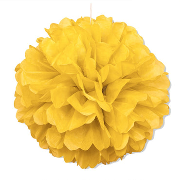 Yellow Puff Decoration 40cm - Party Savers