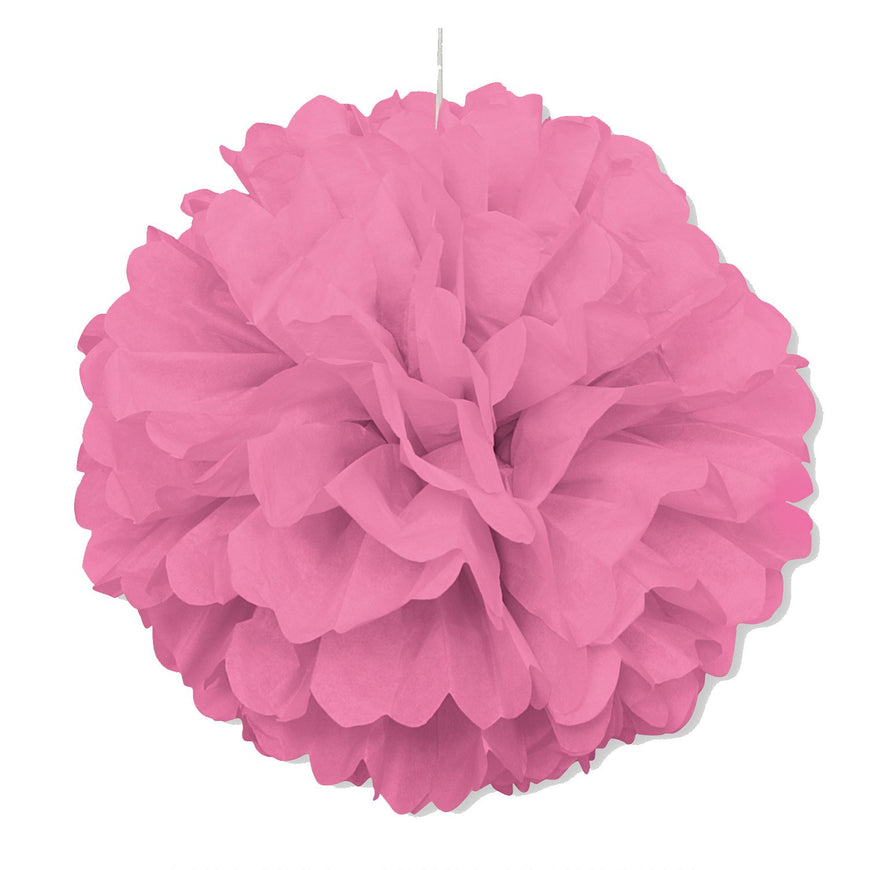 Bright Pink Puff Decoration 40cm - Party Savers