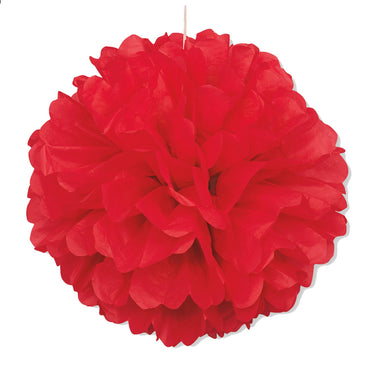 Red Puff Decoration 40cm - Party Savers