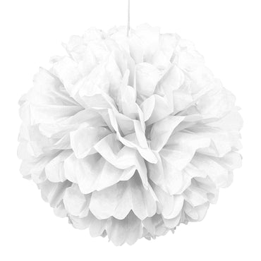 White Puff Decoration 40cm - Party Savers