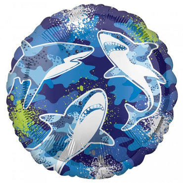 Shark Zone Foil Balloon 45cm Each - Party Savers