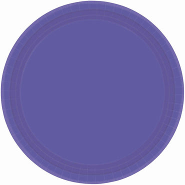 New Purple Round Paper Plates 23cm 20pk - Party Savers