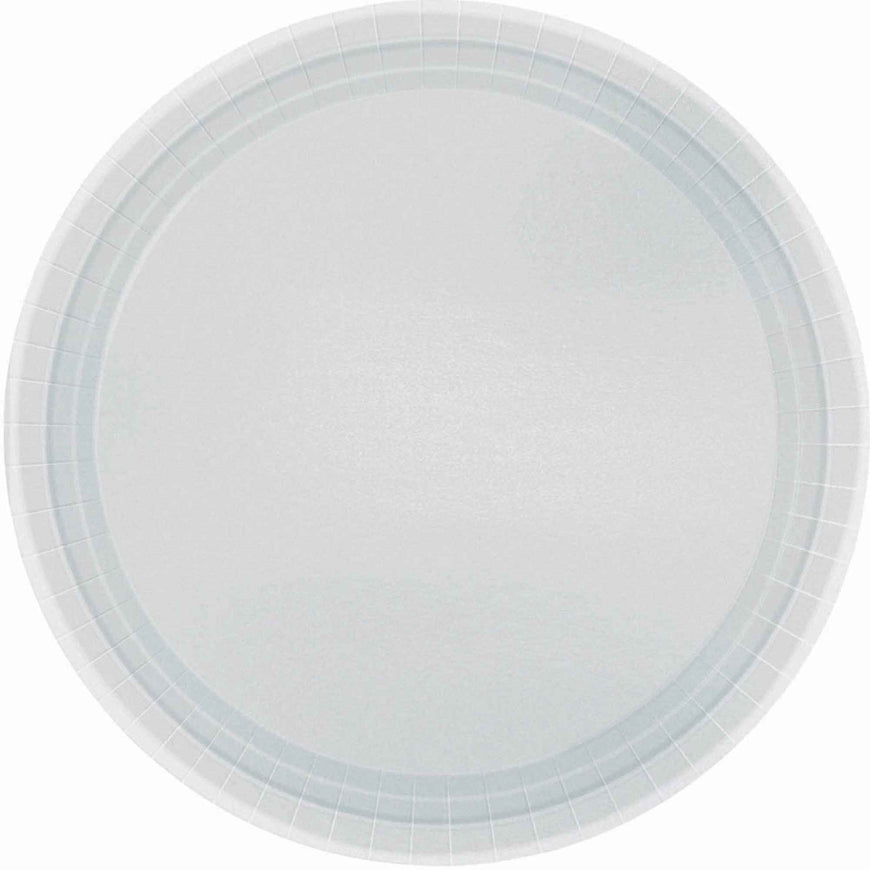 Silver Round Paper Plates 23cm 20pk - Party Savers