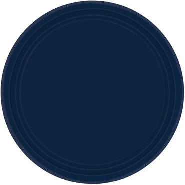 Navy Round Paper Plates 23cm 20pk - Party Savers