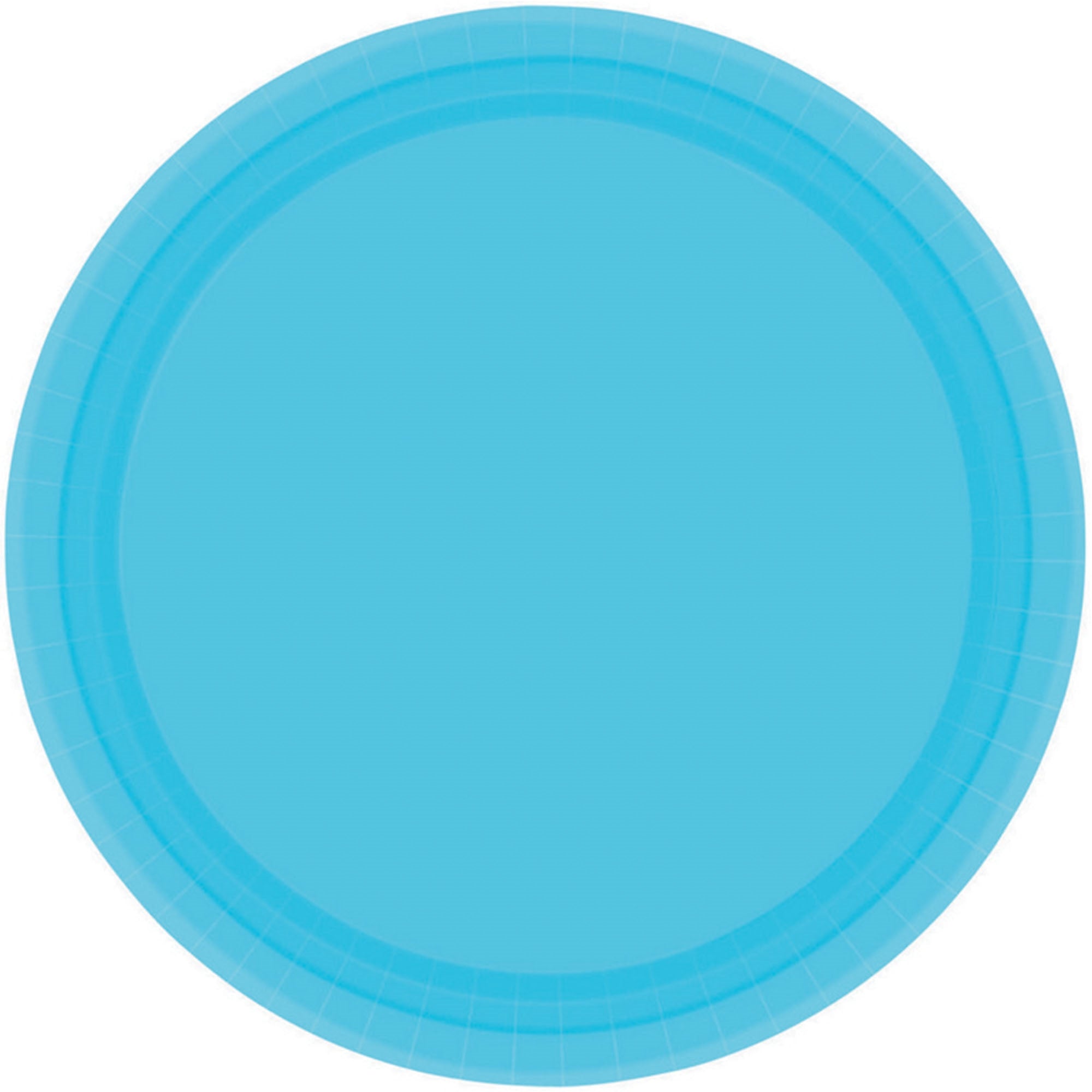 Caribbean Blue Round Paper Plates 23cm 20pk - Party Savers