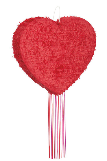 Red Heart Shaped Pull Pinata 46cm x 51cm x 10cm Each