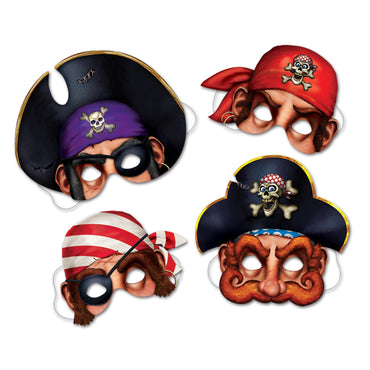 Pirate Masks 4pk - Party Savers