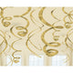 Gold Plastic Swirl Decorations 56cm 12pk - Party Savers
